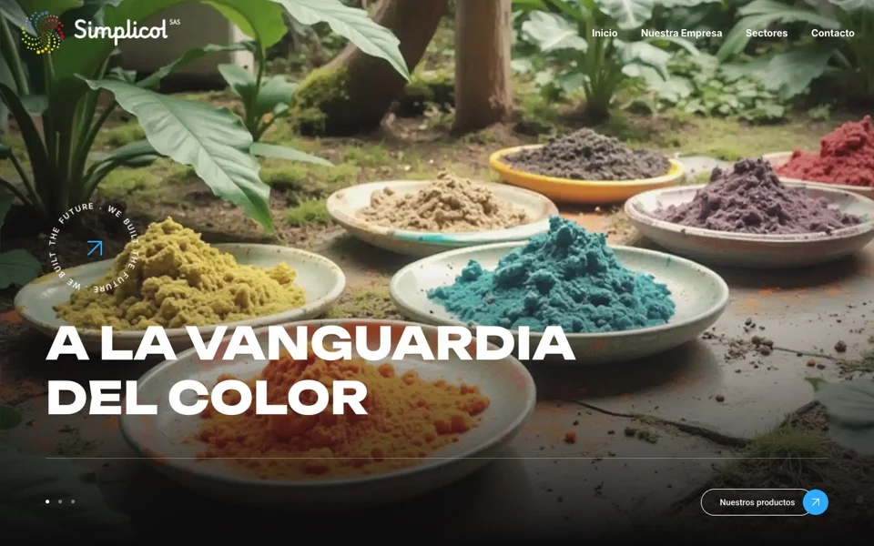 Sitio web de Simplicol, fabricante de pigmentos y colorantes